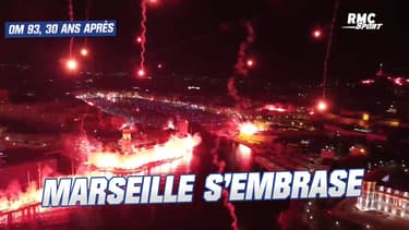OM 93, 30 ans après : Des fumigènes rouges embrasent le littoral marseillais