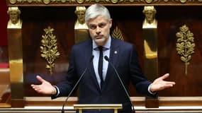 Le chef des députés LR, Laurent Wauquiez, à l'Assemblée nationale le 4 décembre 2024