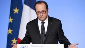 François Hollande jeudi lors de la troisième Conférence environnementale organisée pour la première fois à l'Elysée.