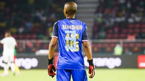 Chaker Alhadhur avec un maillot de gardien des Comores, à Yaoundé (Cameroun) le 24 janvier 2022