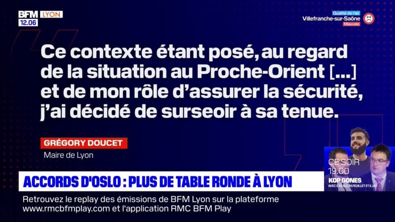Lyon: annulation de la table ronde sur la célébration des accords d'Oslo
