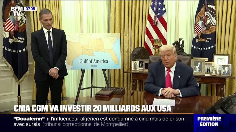 Donald Trump annonce un investissement de 20 milliards de dollars aux États-Unis de l'armateur français CMA CGM