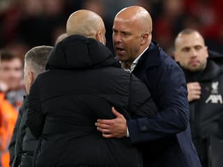 Pep Guardiola et Arne Slot, le 1er décembre 2024