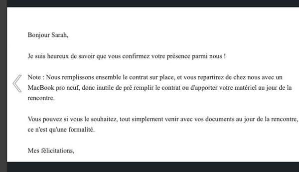 fake recruitment mail