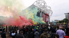 Manifestation de supporters devant Old Trafford