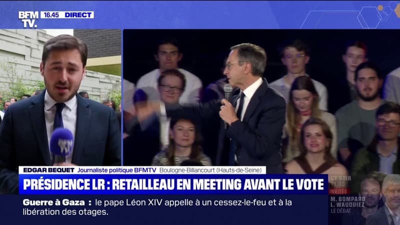 Présidence LR: Bruno Retailleau était en meeting aujourd'hui une semaine avant le vote pour élire le nouveau président du parti