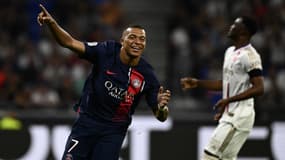 Kylian Mbappé face à l'OL, le 3 septembre 2023.