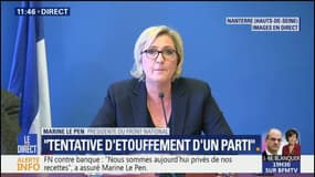 "Persécution bancaire" : Le Pen dénonce la volonté de susciter "la ruine et la disparition" du FN