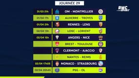 Ligue 1 : Le programme de la 29e journée et les classements