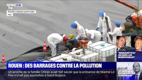 Rouen: un barrage a été installé sur la Seine pour repousser les nappes de pollution après l'incendie de l'usine Lubrizol