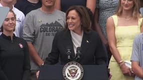 La vice-présidente américaine Kamala Harris à la Maison Blanche, le 22 juillet 2024.
