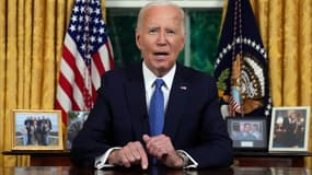 Joe Biden lors de son allocution présidentielle du 24 juillet 2024 à la Maison Blanche