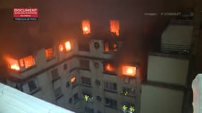 L'immeuble en feu