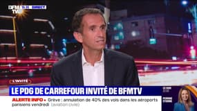 Canicule: "On a eu des chiffres records de vente d'eau", annonce Alexandre Bompard, PDG de Carrefour et président de la Fédération du commerce et de la distribution