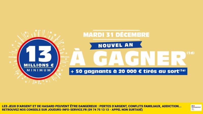 FDJ : Minimum 13 millions d'euros mis en jeu pour le Super Loto du Nouvel an, il y aura au moins 50 gagnants