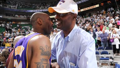 Kobe Bryant et Joe Bryant, le 17/06/2010 lors d'un match des Los Angeles Lakers