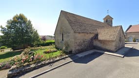 Capture Street View de l'église de la commune de Briod, dans le Jura, en septembre 2021