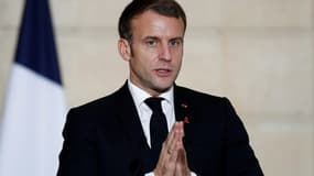 Le président Emmanuel Macron, le 1er décembre 2020 à l'Elysée, à Paris. 