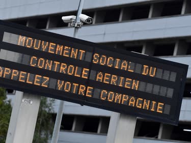 Grève des contrôleurs aériens en 2022 à l'aéroport de Roissy, en juin 2022