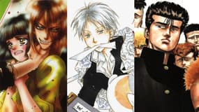 Les couvertures des mangas "7 Seeds", "Le Pacte des Yōkai" et "Racaille Blues"