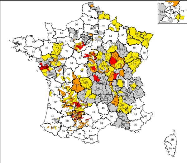 La carte de vigilance sécheresse du 24 juillet 2020