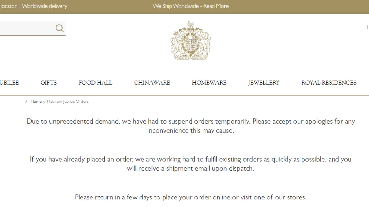 Le site marchand de la maison royale paralysé par une demande "sans précédent"