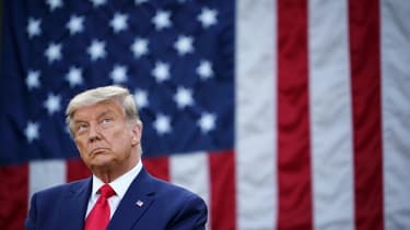 Donald Trump, le 13 novembre 2020 dans les jardins de la Maison Blanche à Washington