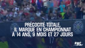 Précocité totale, il marque en championnat à 14 ans, 9 mois et 27 jours