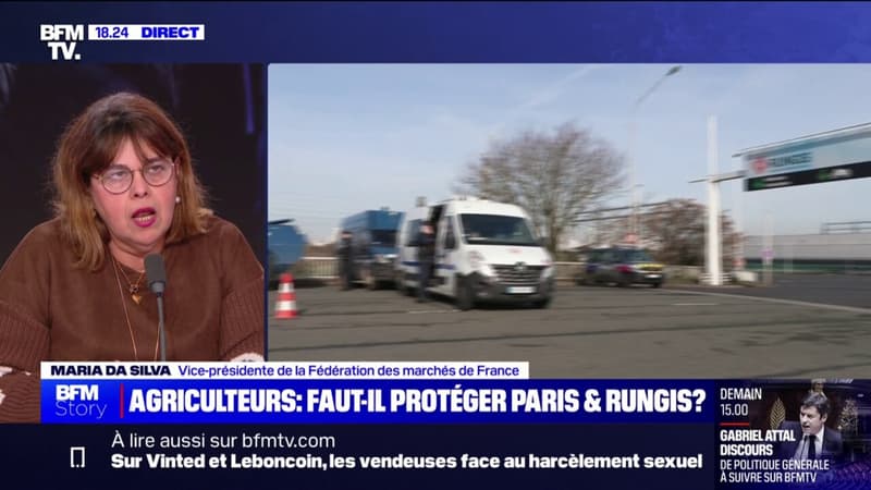 Menaces de blocage du marché de Rungis: Maria Da Silva (vice-présidente de la Fédération des marchés de France) affirme son soutien aux agriculteurs et espère un blocage 
