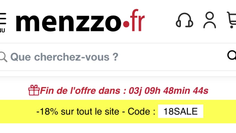 Le site d'ameublement menzzo.fr, vendredi 1er novembre à 10 heures