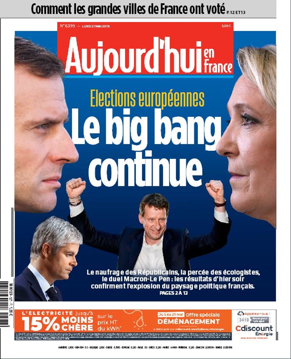 Européennes: les unes de la presse au lendemain de l'élection