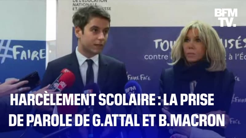 Harcèlement scolaire: la prise de parole de Gabriel Attal et Brigitte Macron