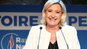 Marine Le Pen peu après la victoire de son parti aux élections européennes