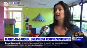 "Je suis très contente de retrouver mes salariés, les parents, les enfants", déclare la directrice d'une crèche de Marcq-en-Barœul, qui a rouvert ses portes lundi