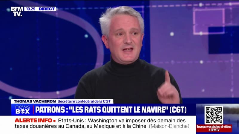 Propos de Bernard Arnault: "Ce n'est pas les petites entreprises qui délocalisent, c'est systématiquement les grands groupes", pointe Thomas Vacheron (CGT)