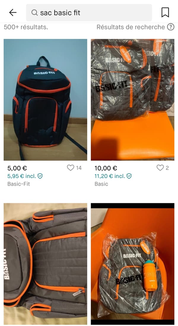 Des centaines de sacs Basic Fit revendus sur Leboncoin. 