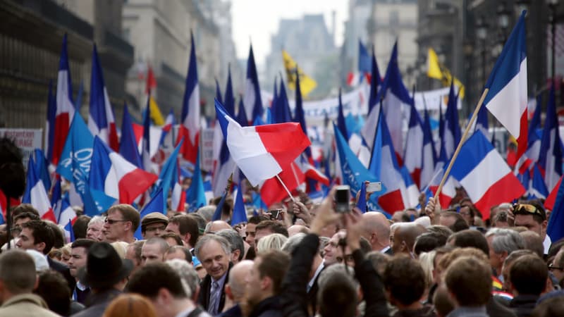 Le traditionnel défilé du 1er mai du Front national, ici en 2015. 