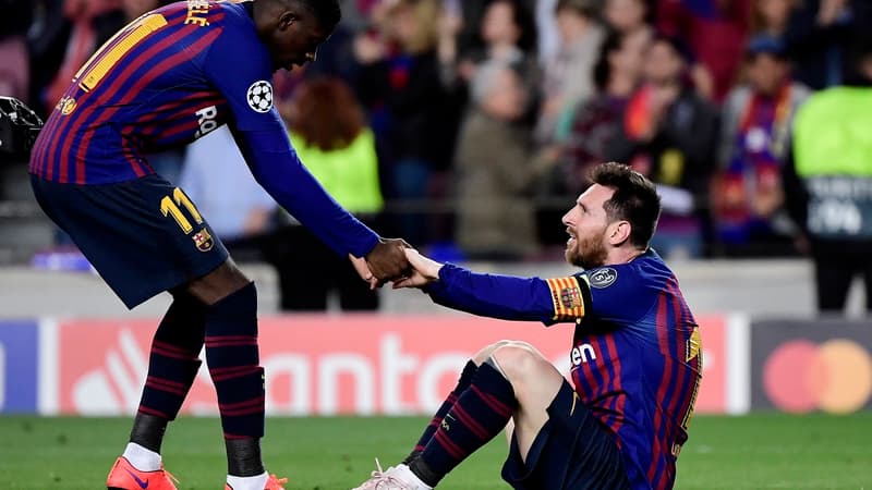 Ousmane Dembélé et Lionel Messi