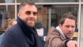 Jérémy Ménez et le youtubeur Morgan VS lors de Liverpool-PSG, le 11 mars 2025 en Ligue des champions