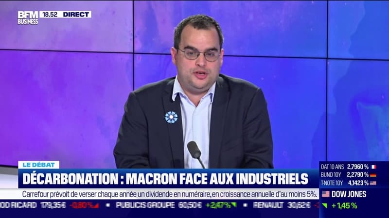 Discours d'Emmanuel Macron face aux industriels: la décarbonation en ligne de mire