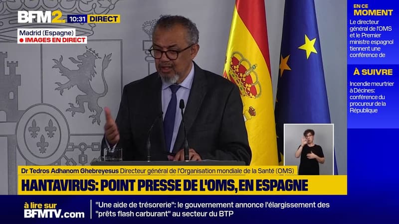 Hantavirus: le patron de l'OMS "espère que les pays suivront ses conseils et recommandations"