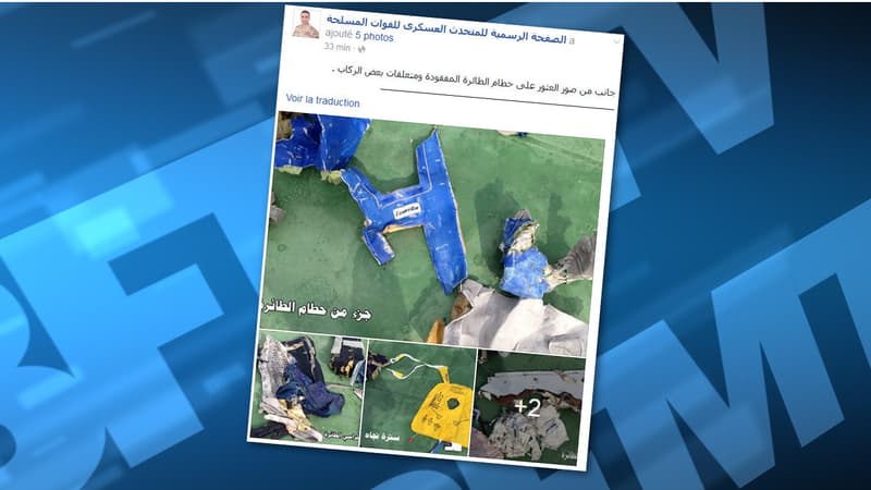 L'armée égyptienne a publié, sur Facebook, les premières images des débris de l'Airbus A320 d'Egyptair.