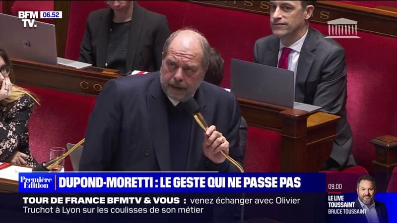 ÉDITO - Les deux bras d'honneur d'Éric Dupond-Moretti à l'Assemblée nationale, 