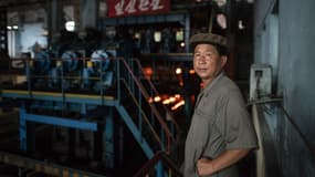 Portrait d'un ouvrier coréen dans le sud de Pyongang