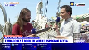"C'est un bateau qui est tout en bois": Félix de Castelbajac, matelot à bord de l'Atyla, présente la goélette espagnol