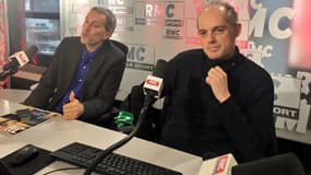 Gérard Davet (à gauche) et Fabrice Lhomme, ce jeudi dans les Grandes Gueules sur RMC.