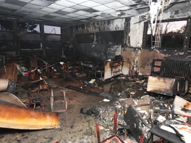 L'école maternelle Jeanne Hachette de Lille après l'incendie.