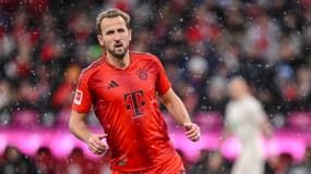 Harry Kane lors du match entre le Bayern Munich et Augsbourg (3-0, Bundesliga), le 22 novembre 2024