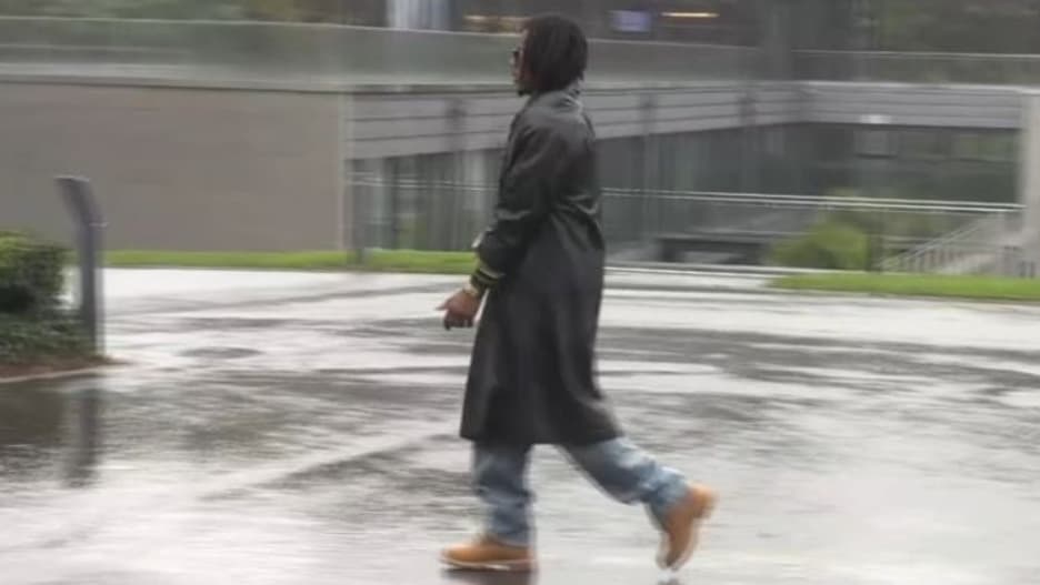 Jules Koundé lors de son arrivée à Clairefontaine, le 07/10/2024