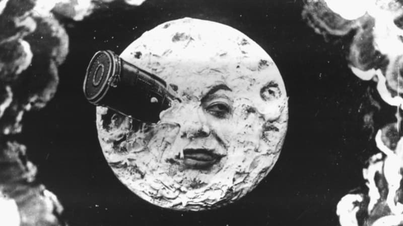 Le voyage dans la lune de Georges Méliès en 1902. 
